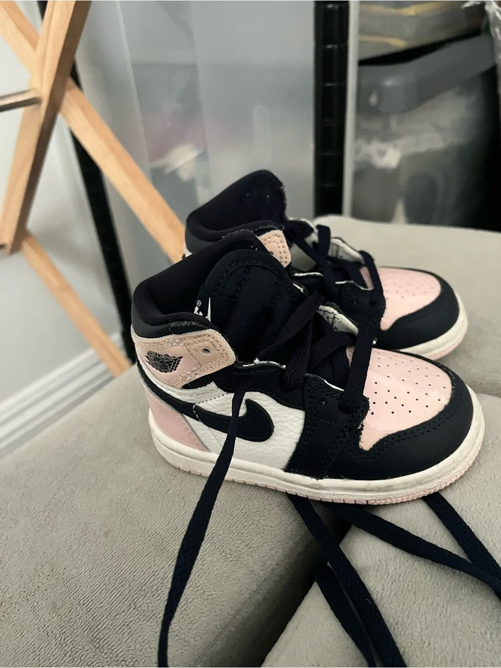 Nike Kids' Black, Pink and White High-Top Sneakers